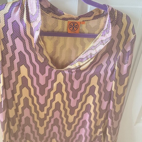 Tory Burch Metallic Stephanie Tunic Sz 8 - Picture 5 of 5